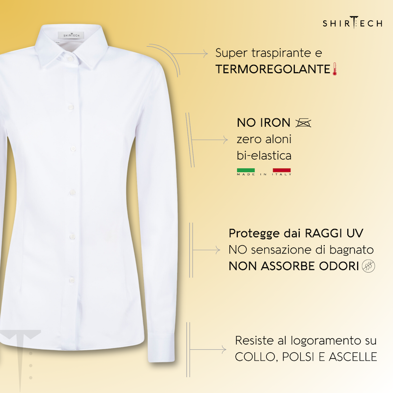 Camicia No Stiro Donna - bianca